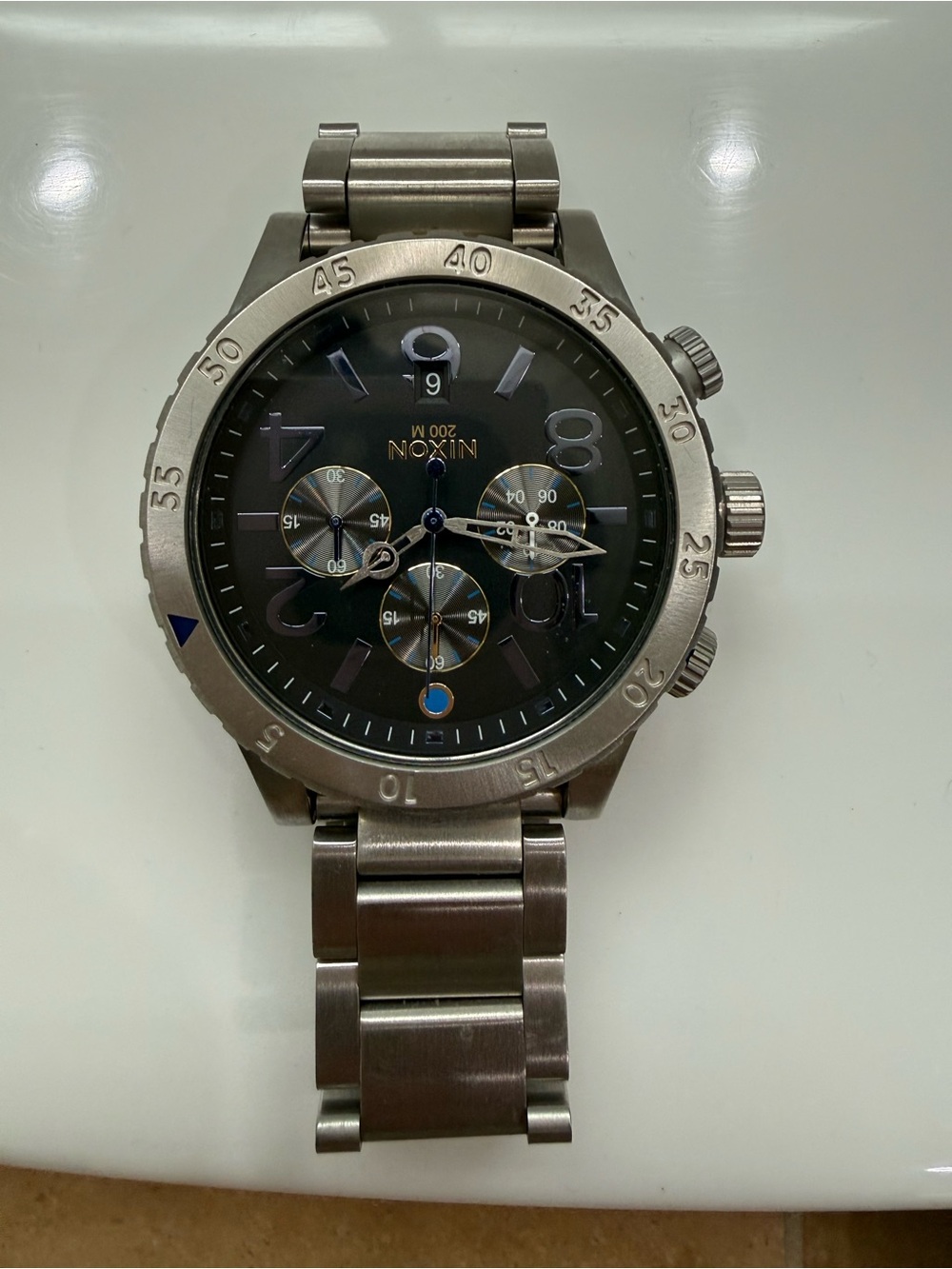 NIXON 48-20 Chrono silver watch “keep it fresh” - Picture 5 of 7
